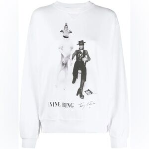 Anine Bing white crewneck sweatshirt